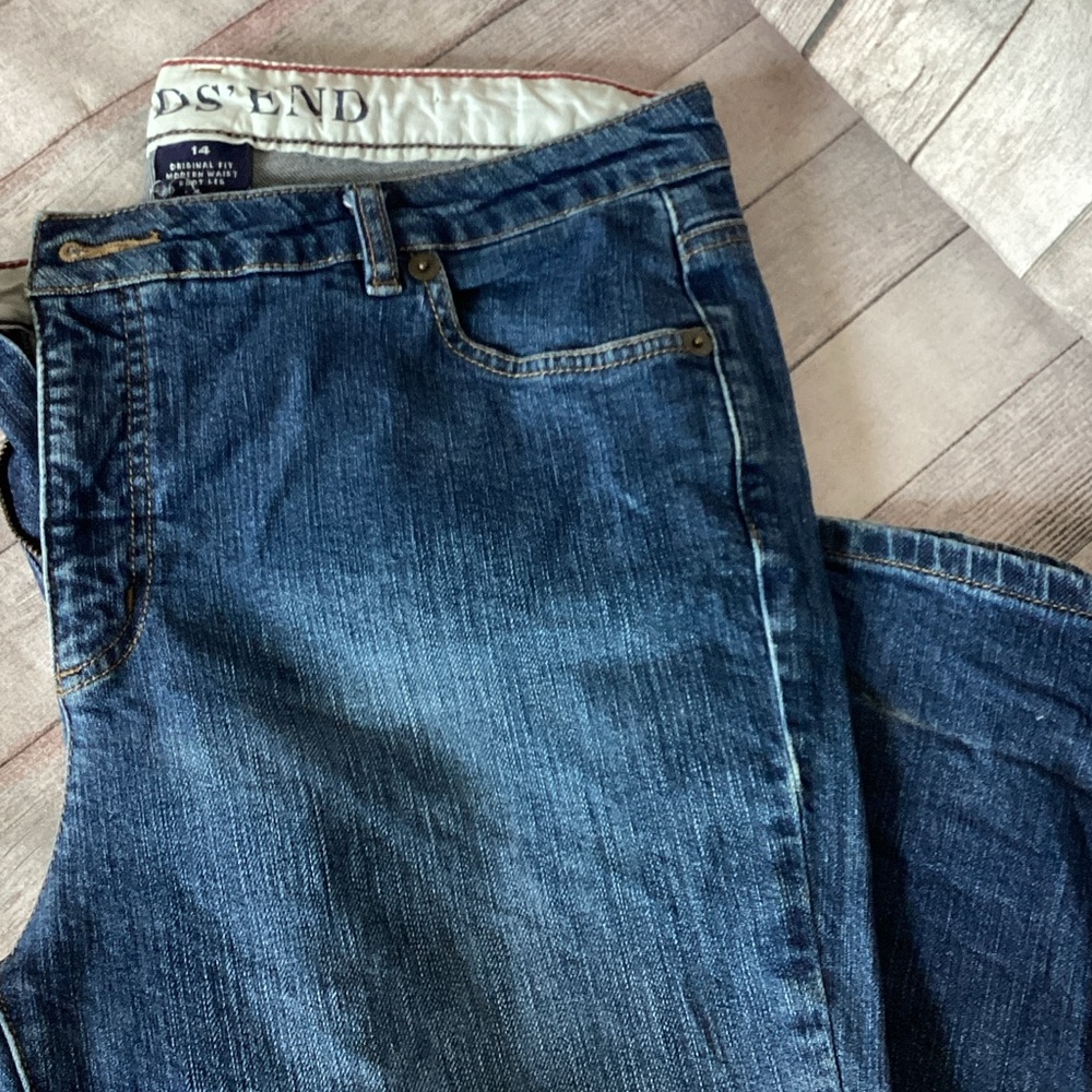 Lands' End Women's Boot Cut Jeans - Dark Blue